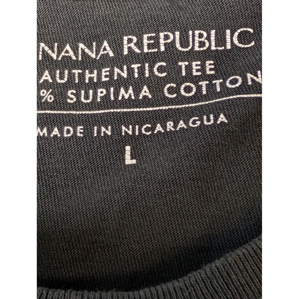 Banana Republic Authentic Tee Mens L Black 100% Supima Cotton Crewneck Shirt EUC